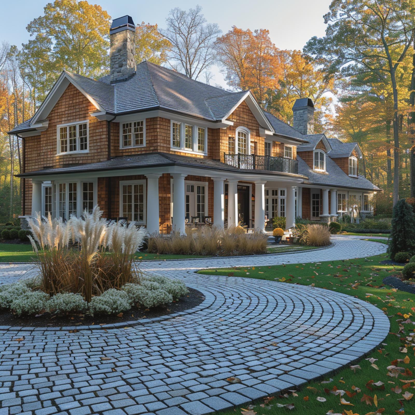 Cedar Shingle Charm Gets a Circular Cobblestone Crown