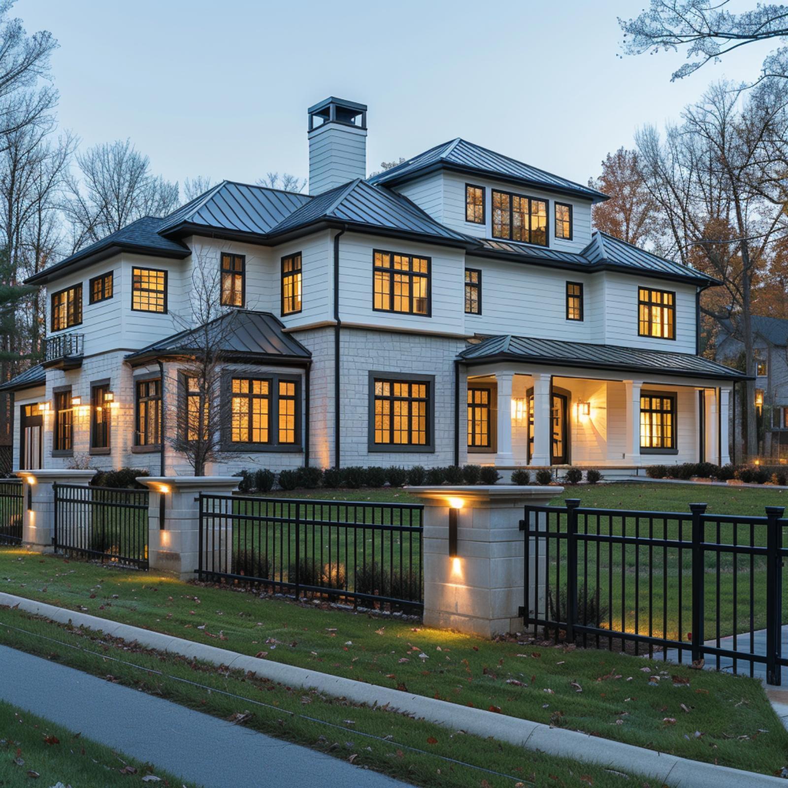 Black Iron, White Cladding, and a Fence That Makes the Property Read as One