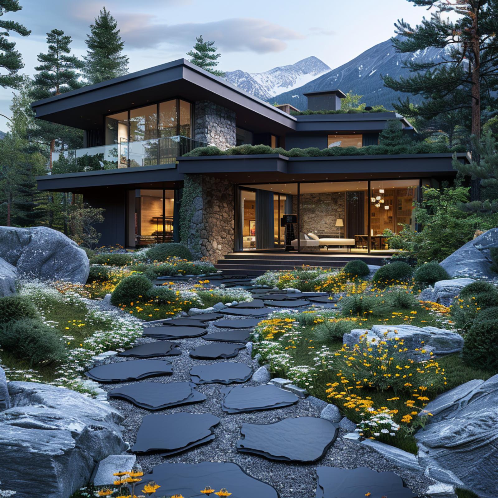 Dark Slate, Wildflowers, and Mountain Stone Pull Off What Turf Could Never Manage