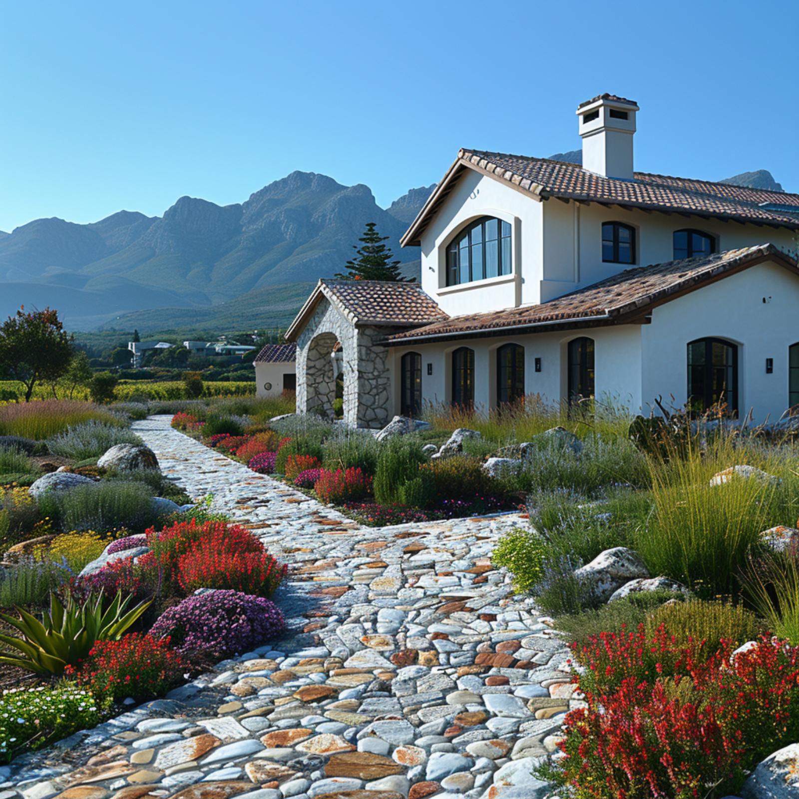 Fynbos and Cobblestone Pull Focus Away From Grass on This Wine Country Estate