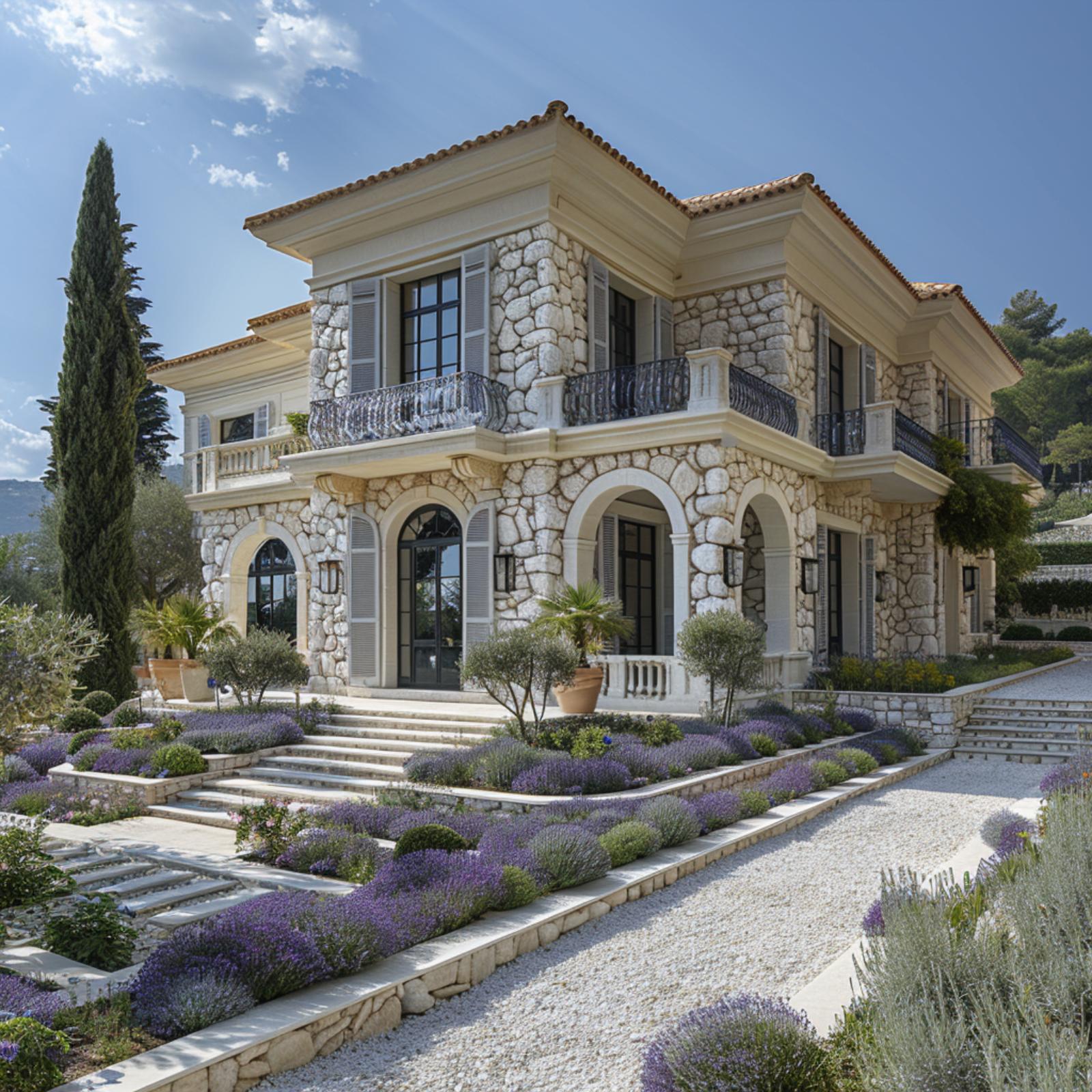 Lavender Rows and Crushed Gravel Replace Every Blade of Grass on This French Riviera Villa