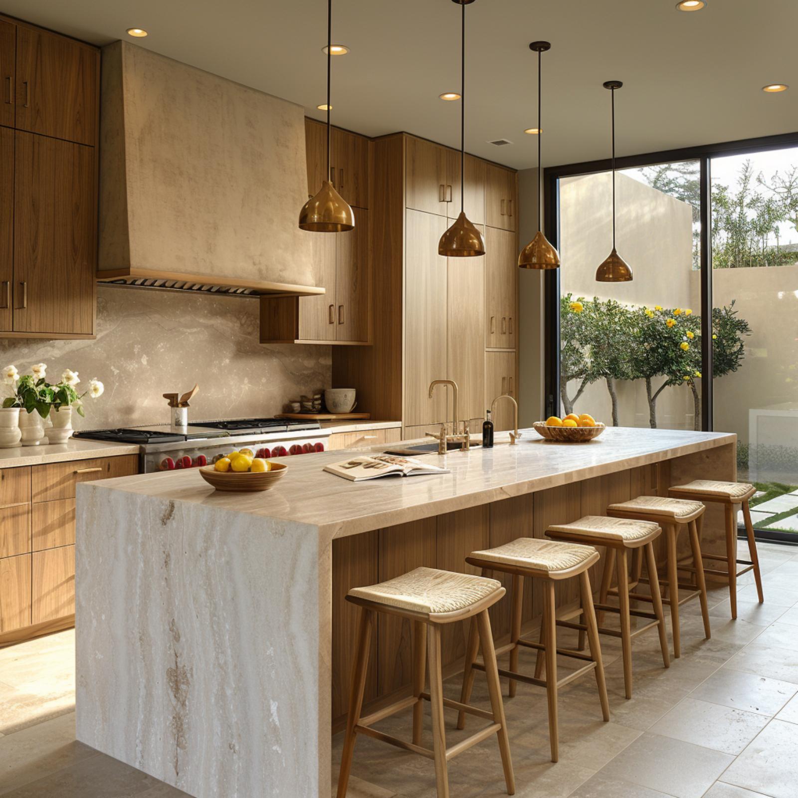 Walnut Grain and Travertine Slab Make a Case That Warmth Was Never Optional