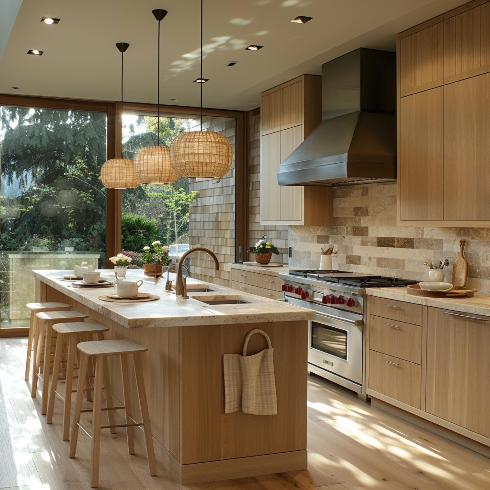 Light Wood and Rattan Pendants Make the Case That Warmth Is a Material Choice