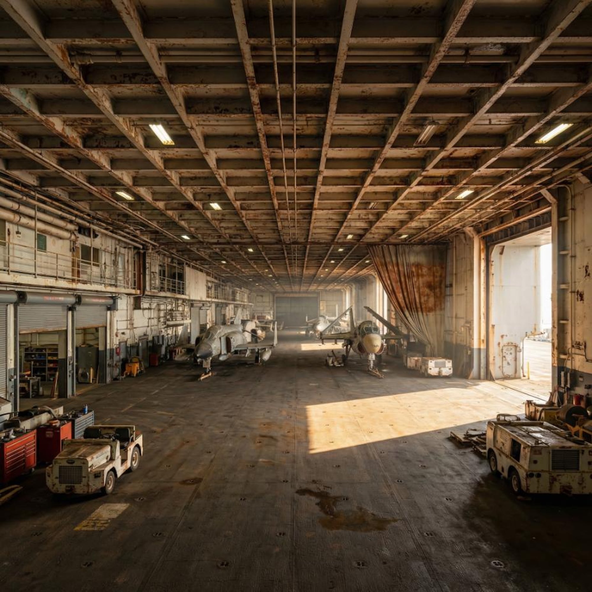 32 Before and After Ultra Luxe Home Designs Built Inside the Hull of a Decommissioned Aircraft Carrier