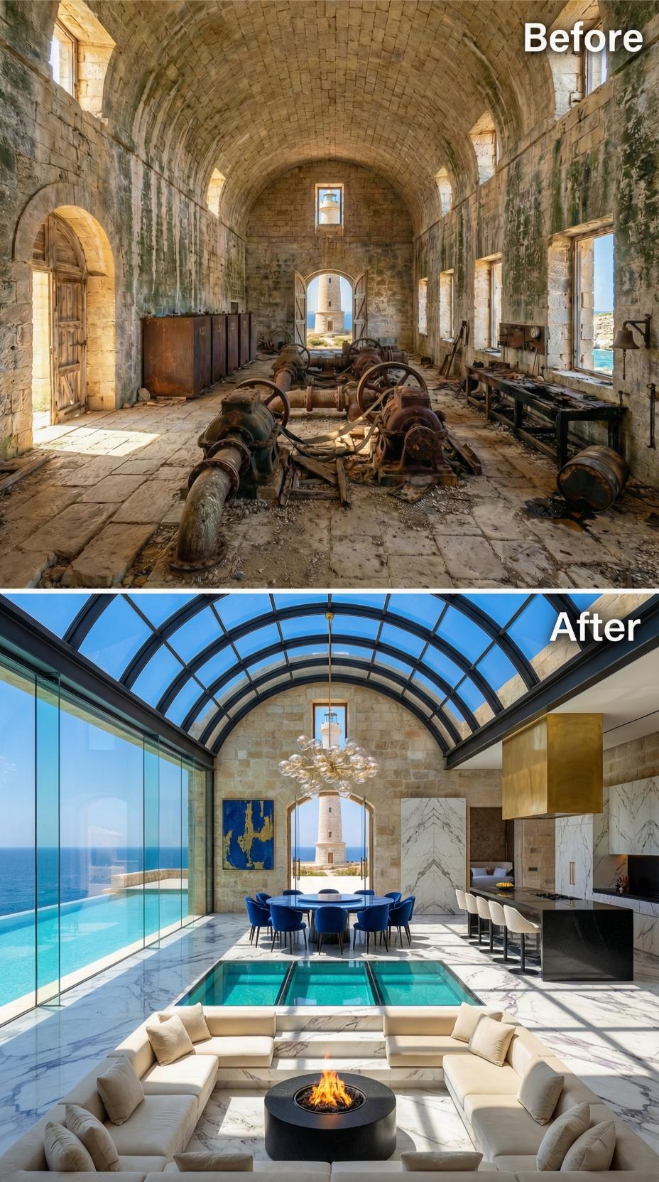 Indoor Pool, Glass Vault, Open Fire: Barrel Stone Gets a Luxury Second Life