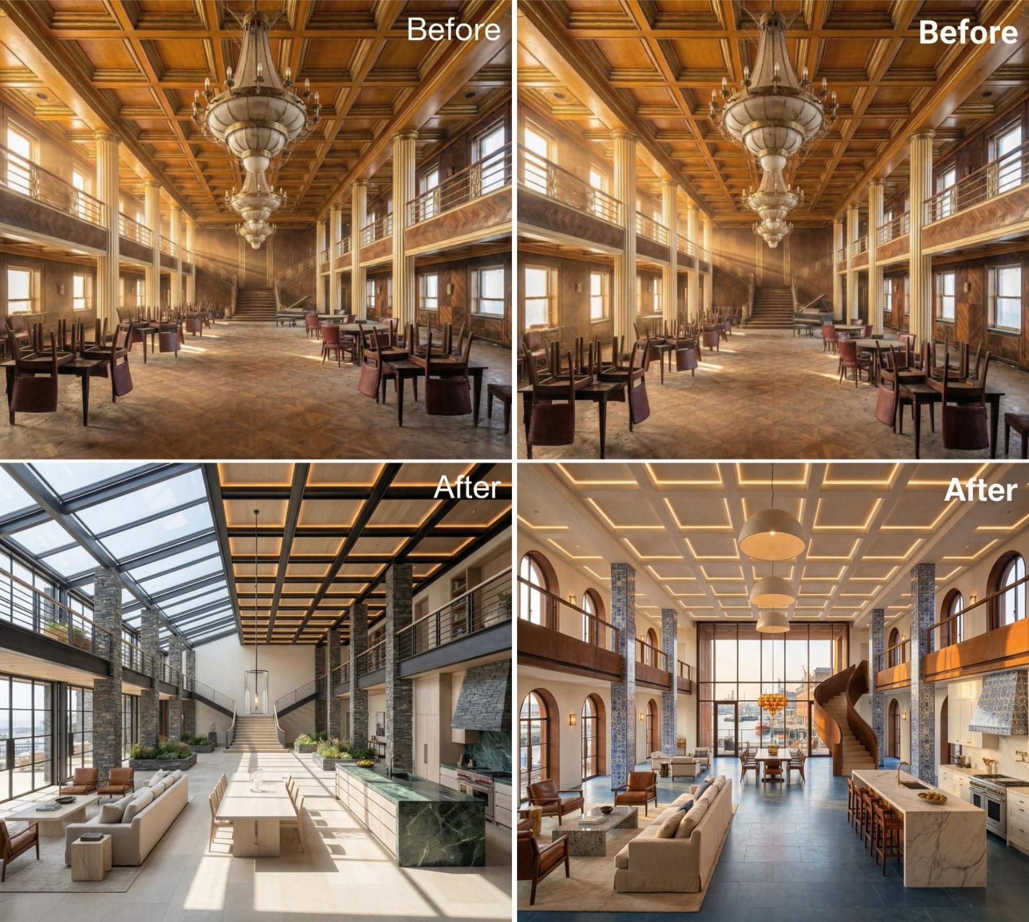 They Were Thinking Of Getting a Retired 1930s Ocean Liner and Converting It To Their Luxury Home. They Asked AI and These Are The 33 Stunning Before & After Designs
