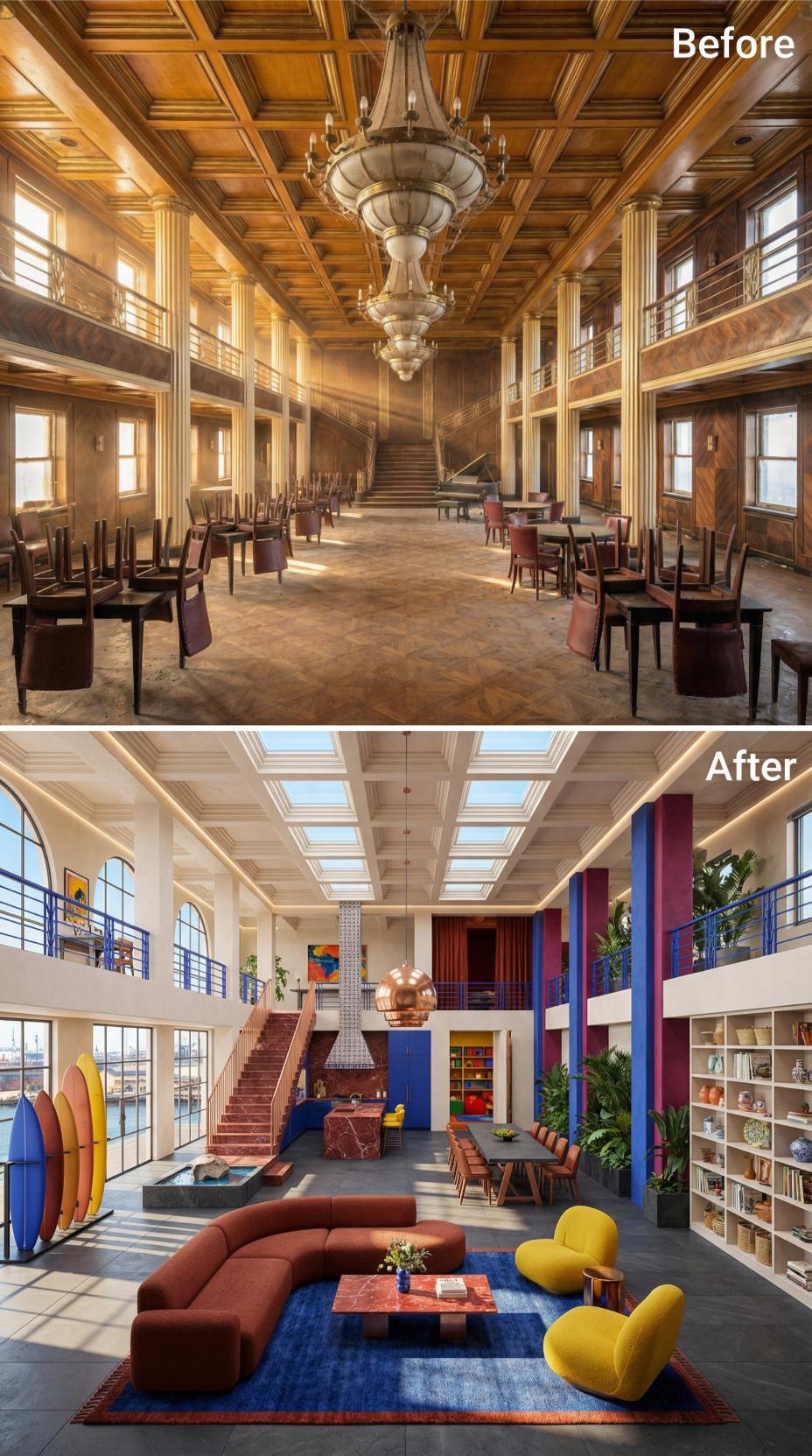 Bold Color Blocked the Grand Salon Where Mahogany Once Ruled Every Surface