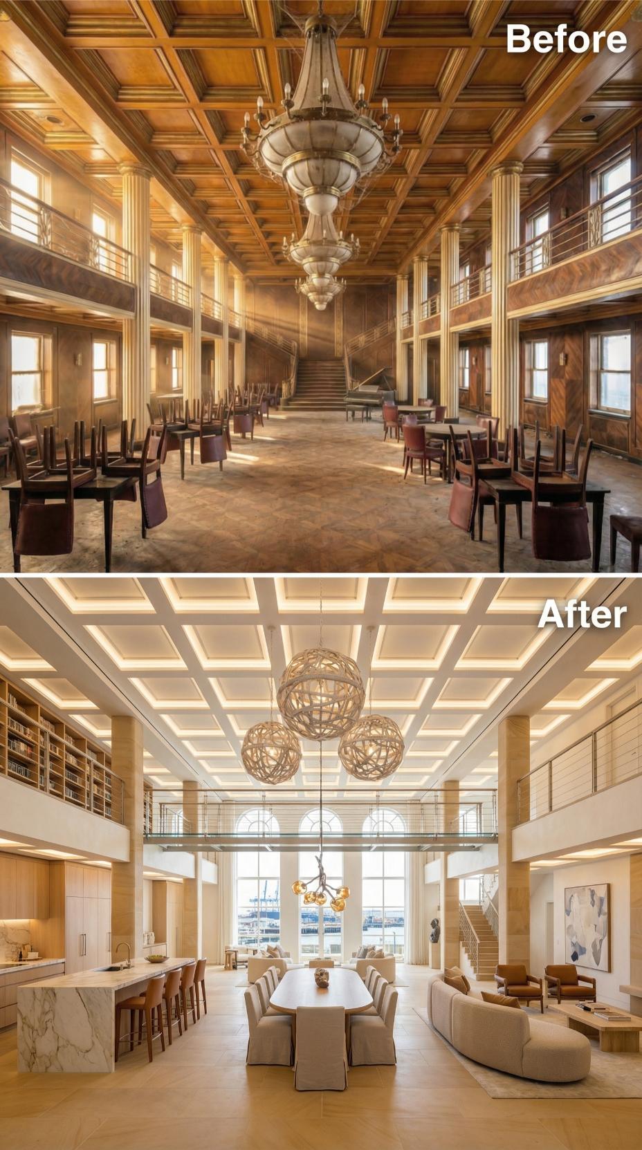 Painted White and Stripped of Dark Wood, the Grand Salon Became a Home