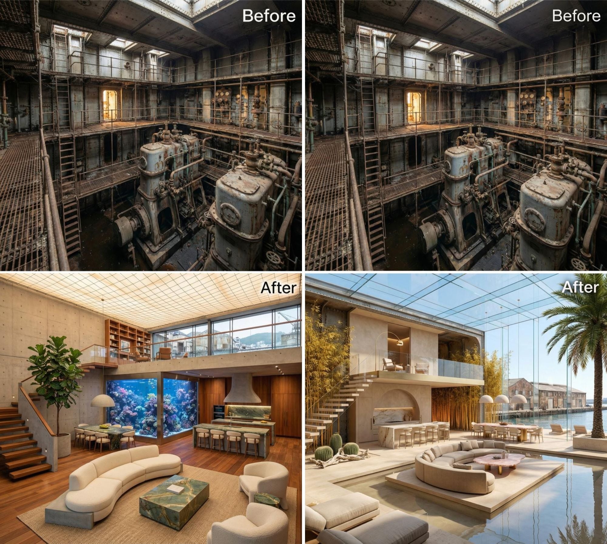 Would You Live in the Rusty Engine Room of a Decommissioned Ship? Most Would Say “NO WAY” Until They See These 33 Genius Rusty Engine Room Makeovers