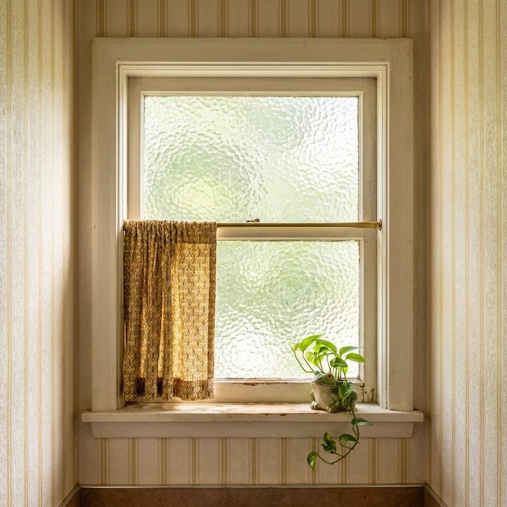 Pebbled Privacy Glass on the Window That Looked Like Frozen Bubble Wrap