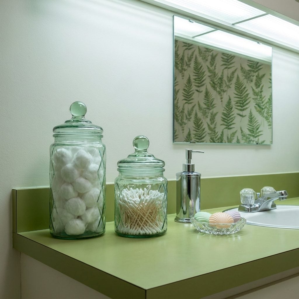 Apothecary Jars Filled with Cotton Balls and Q-Tips That Were Strictly for Show