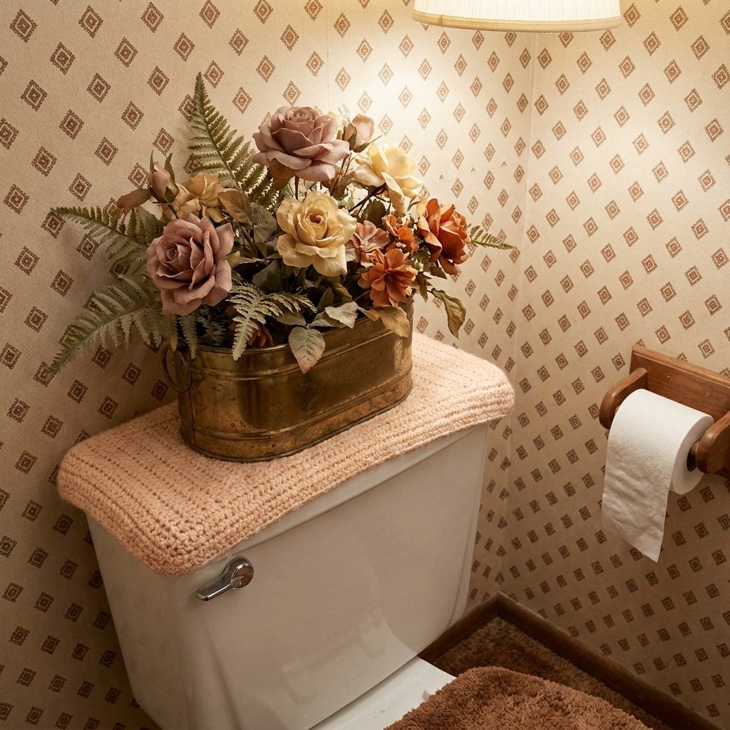 The Silk Flower Arrangement on the Toilet Tank That Had Been There Since the Carter Administration