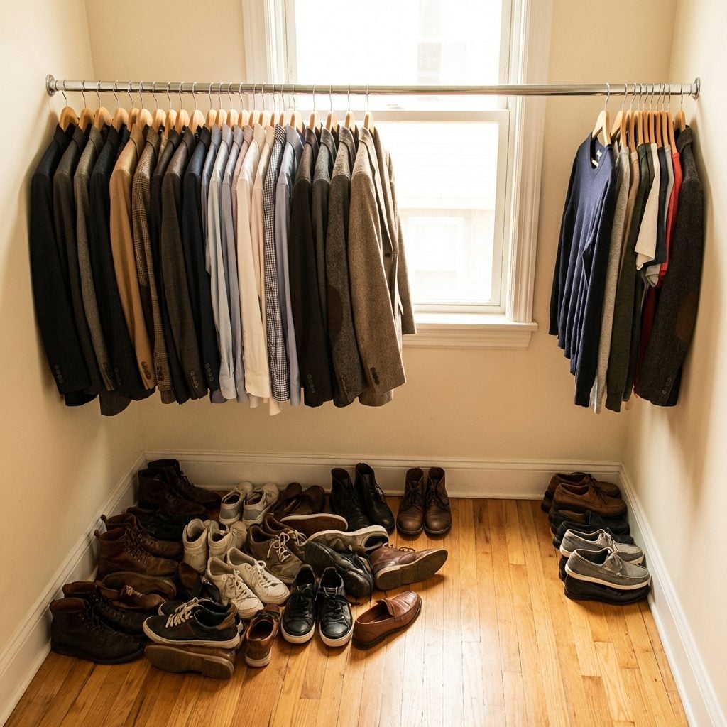 What It Means When One Partner's Clothes Have Quietly Colonized the Other's Space