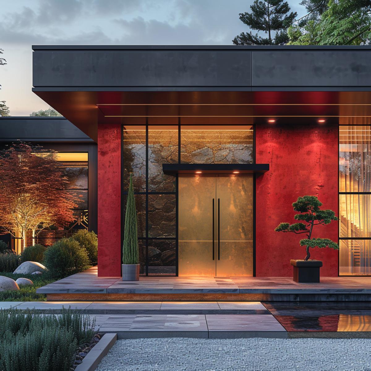 Gold Door, Red Plaster, Bonsai on the Porch: Japanese-Modern Finds Its Voice