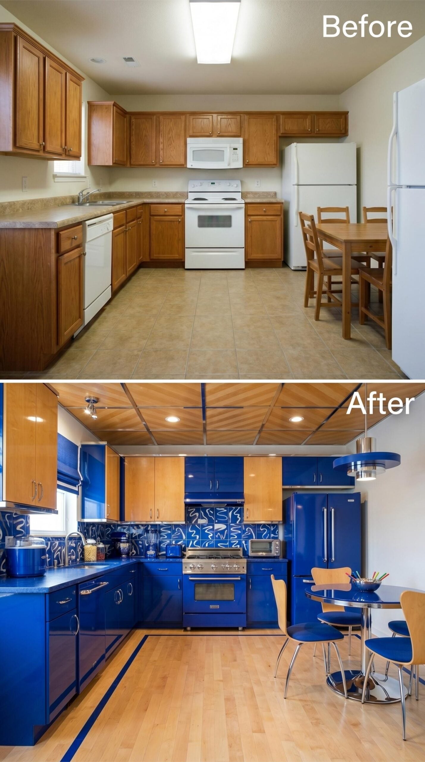 Cobalt Lacquer, a Patterned Backsplash, and Zero Apologies