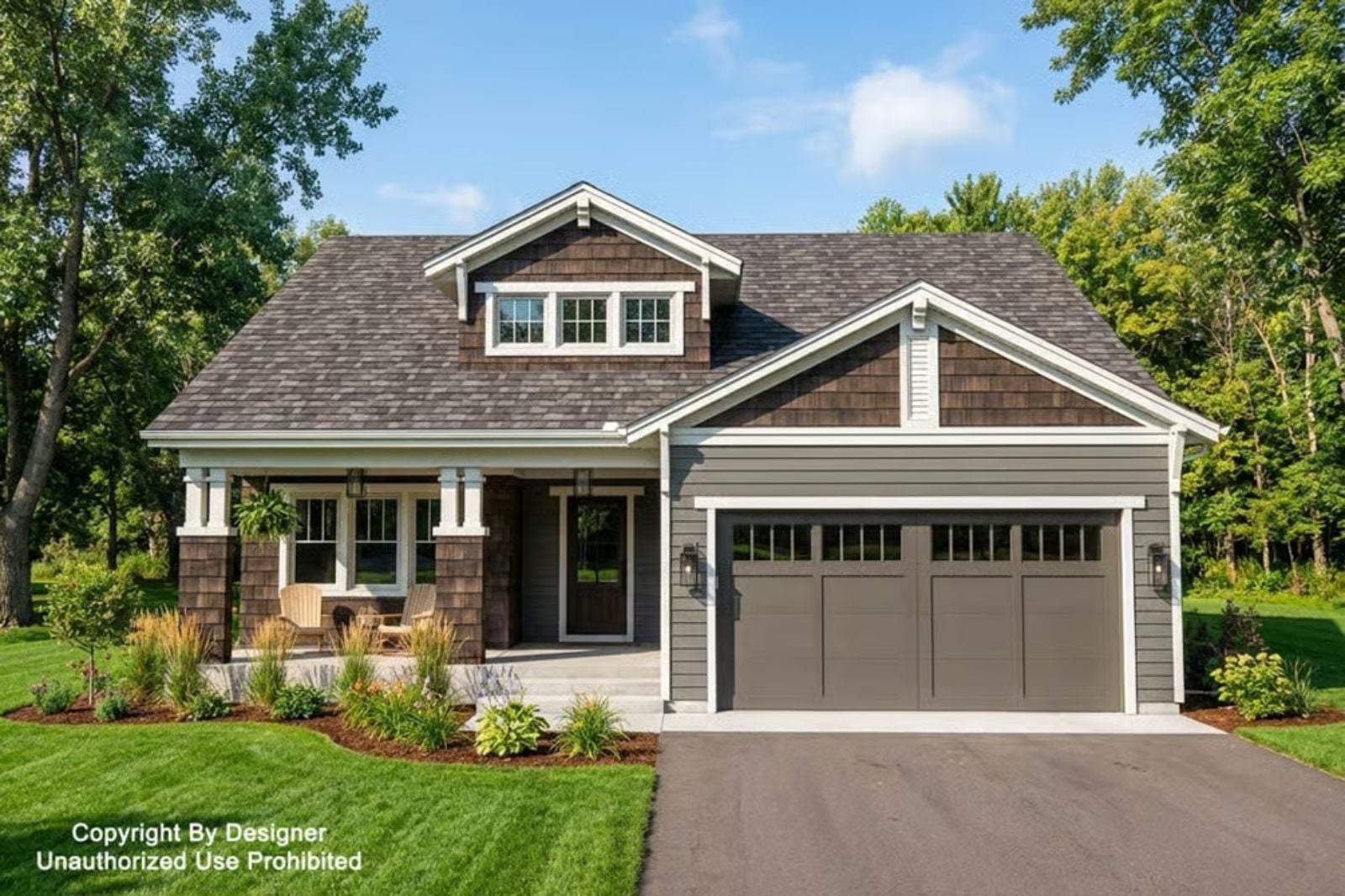 3-Bedroom Craftsman-Style Home with Covered Front Porch and Open-Concept Living (Floor Plan)