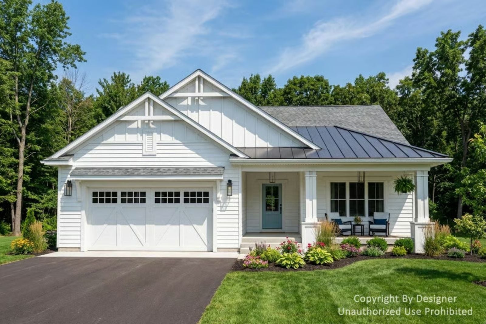 Modern Farmhouse-Style 3-Bedroom Home with Double Garage and Jacck & Jill Bath (Floor Plan)