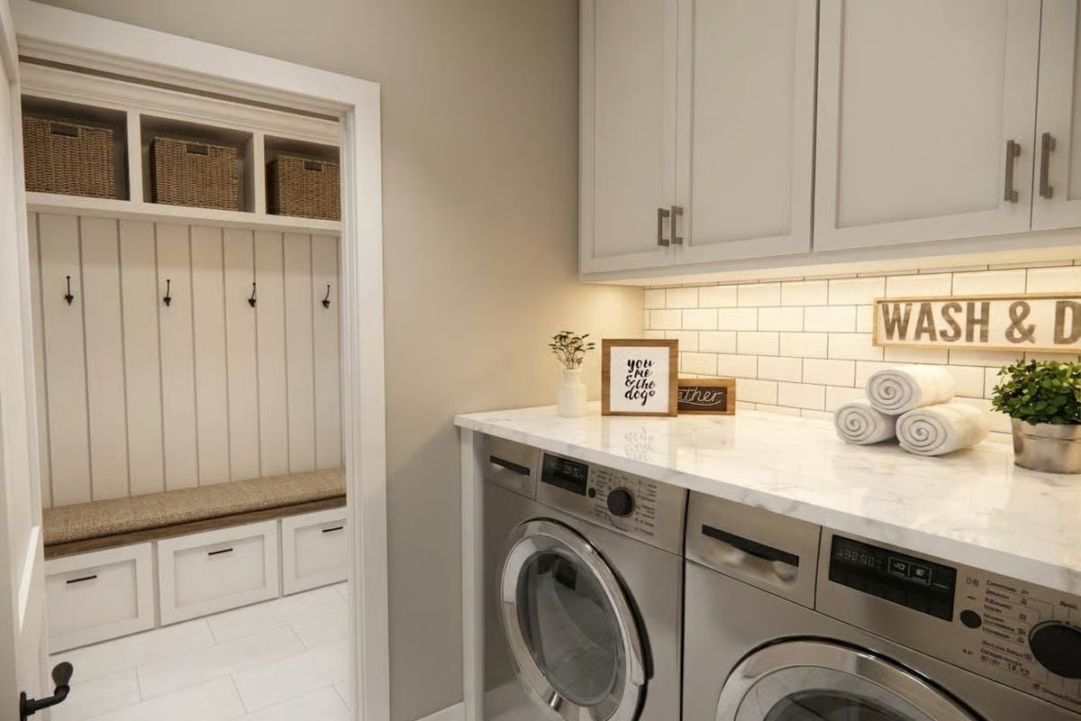 Marble Countertops, Subway Tile, and a Mud Room That Actually Does Its Job