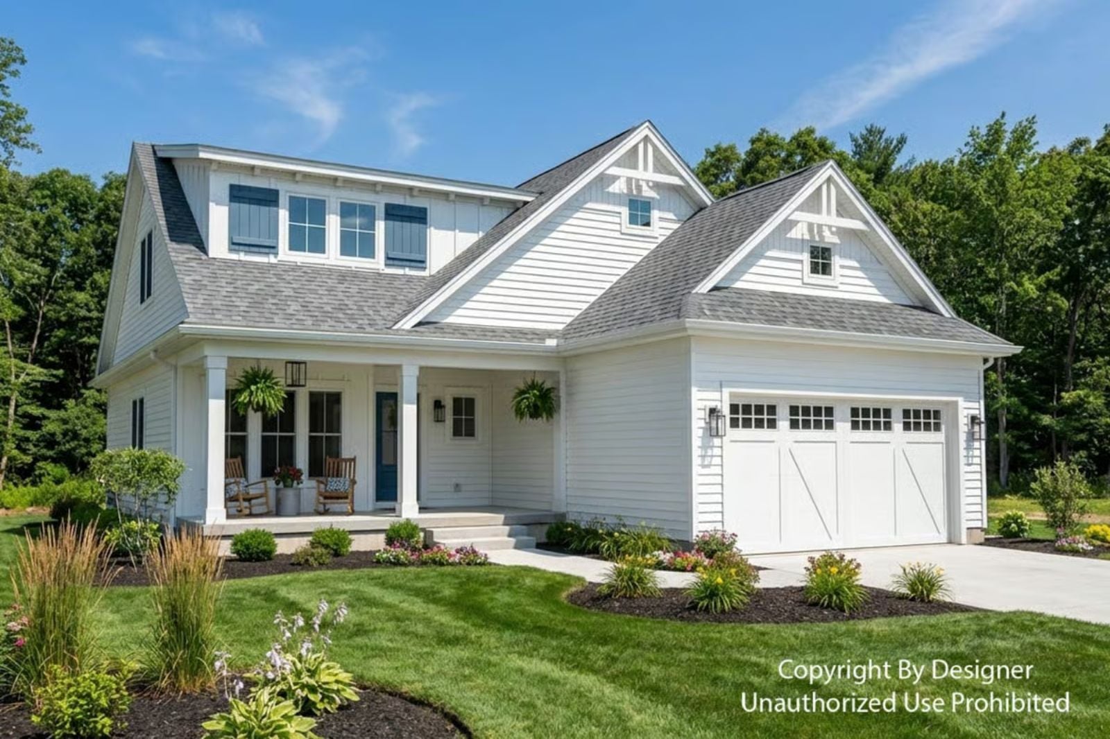 3-Bedroom Modern Farmhouse with Loft and Open Living Space (Floor Plan)