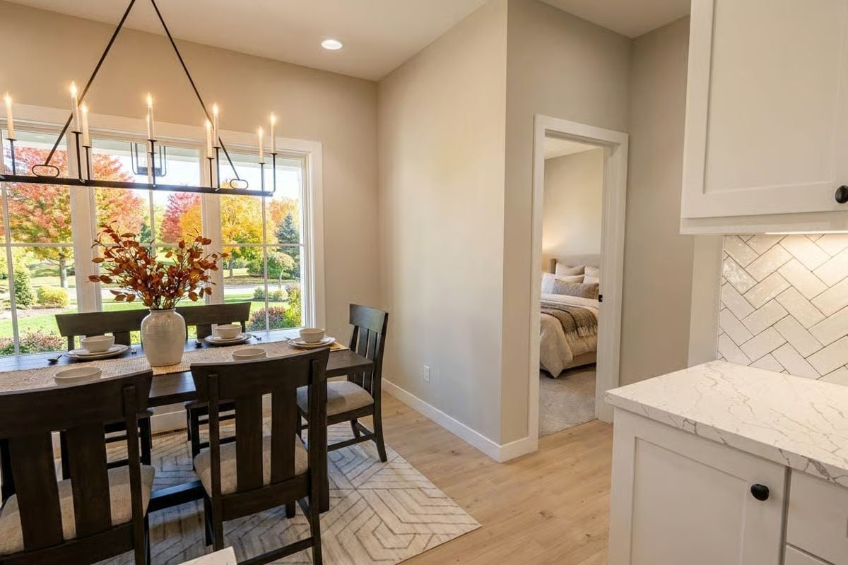 Candlelight Chandelier, Fall Views, and a Dining Room That Earns Its Place
