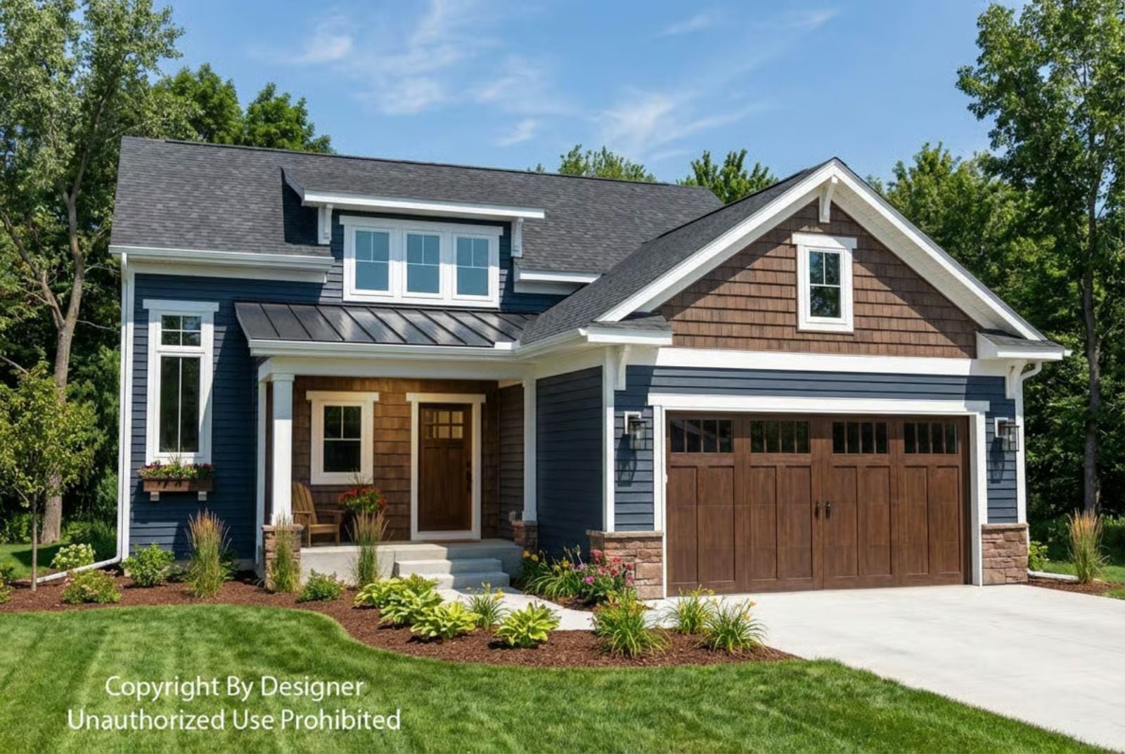 3-Bedroom Craftsman-Style Home with Covered Front Porch and Loft (Floor Plan)