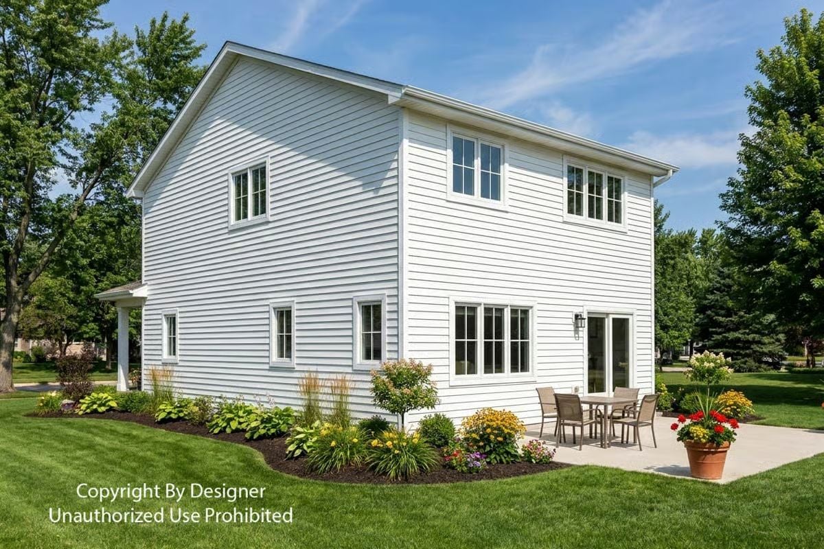 Crisp White Siding and a Patio Built for Backyard Living