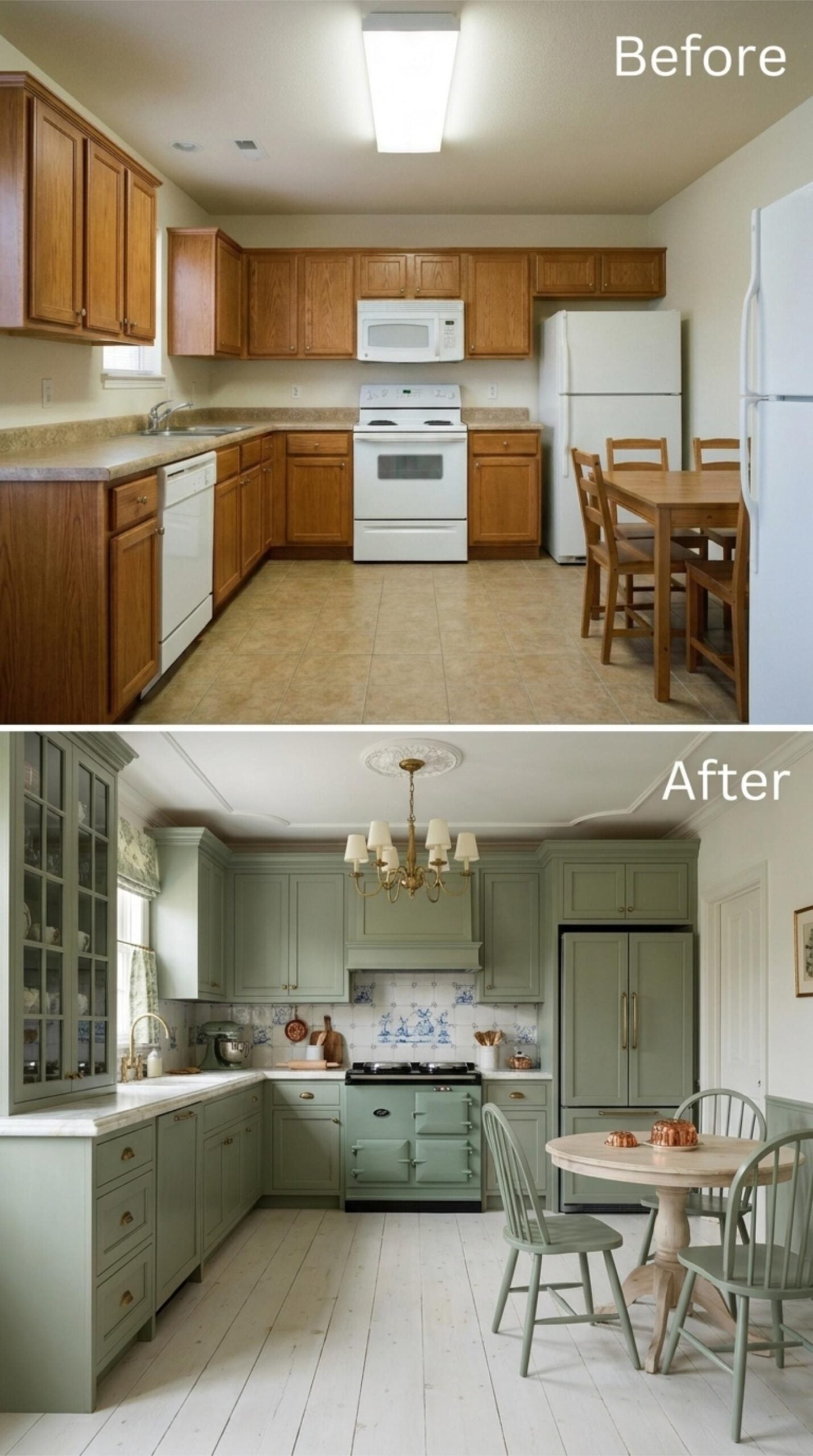 Sage Green Cabinets, a Chandelier That Belongs, and Toile That Actually Works
