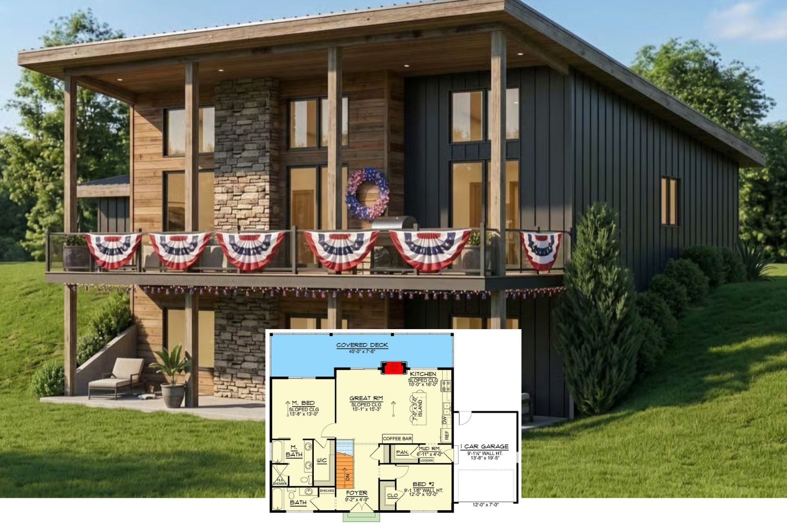Solstice 2-Bedroom Contemporary House Plan with Walkout Basement Designed for Couples Who Want to Age in Place Without It Looking Like It (Floor Plan)