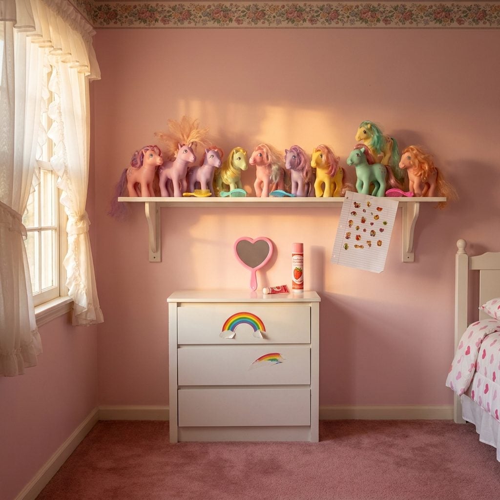 The Shelf of My Little Ponies With Manes Brushed Into Permanent, Unforgivable Frizz