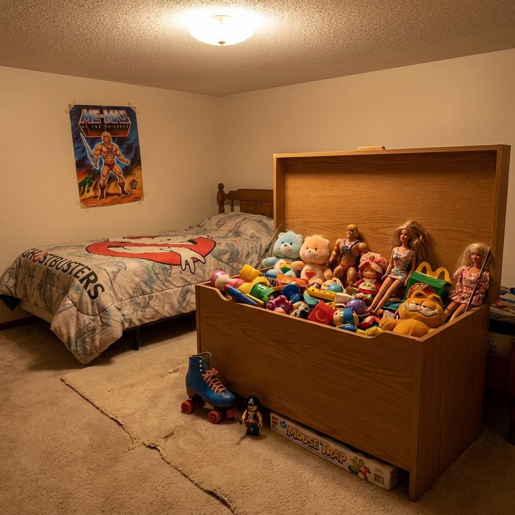 The Overflowing Toy Box That Was Basically a Mass Grave for Barbies, He-Man Figures, and Every Happy Meal Toy Ever Made