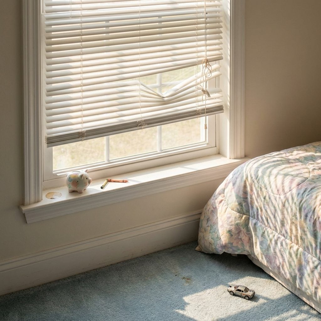 The Vertical Blinds That Clattered Every Time Someone Walked Past, or the Bent Aluminum Mini Blinds You Were Definitely Not Supposed to Touch