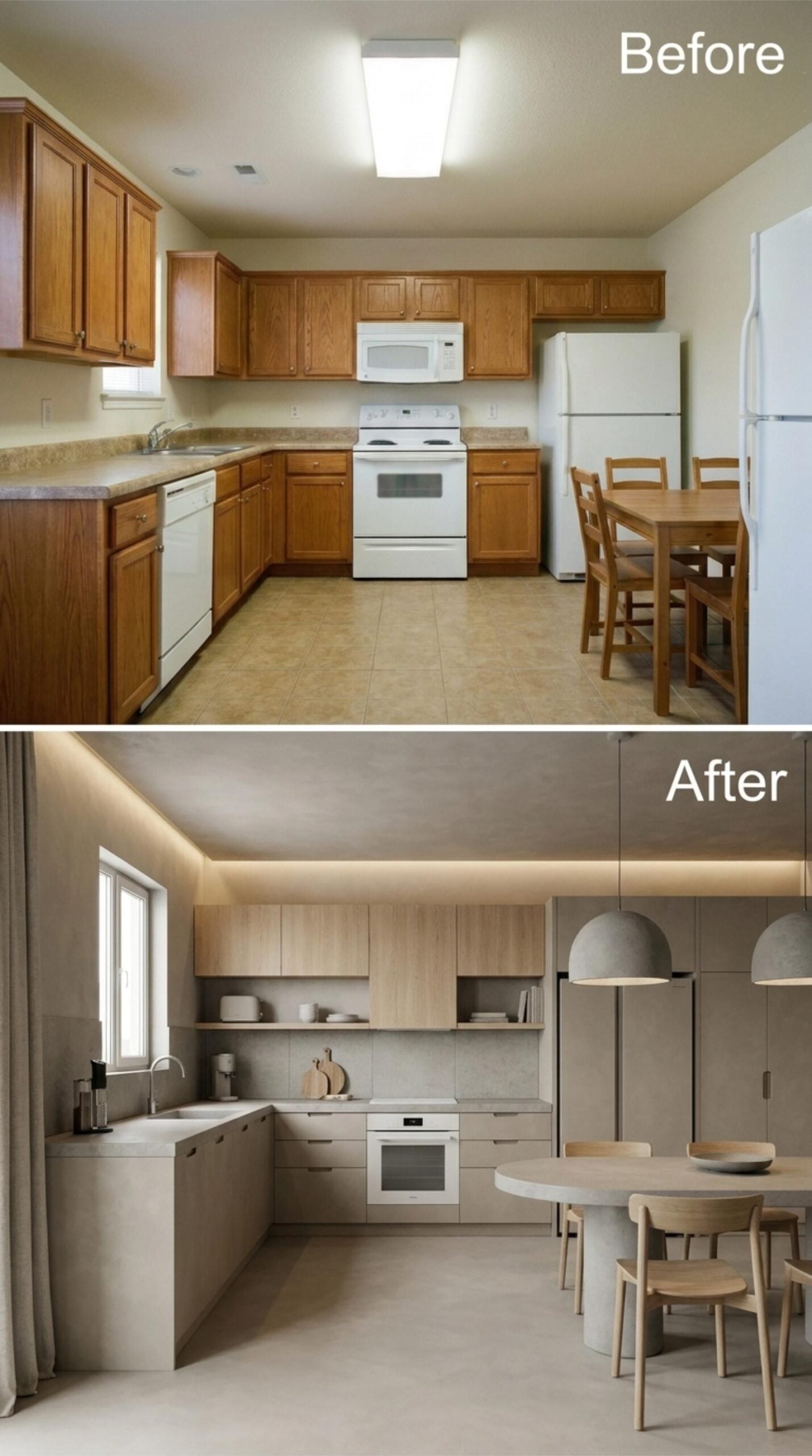 Concrete Plaster, Cove Light, and Flat-Front Oak That Doesn't Need to Try