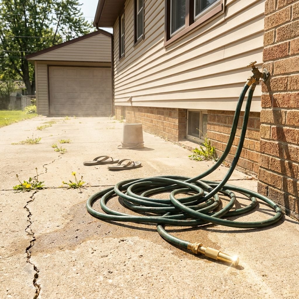 A Garden Hose Left Baking in the Sun Until the First Blast of Water Felt Volcanic