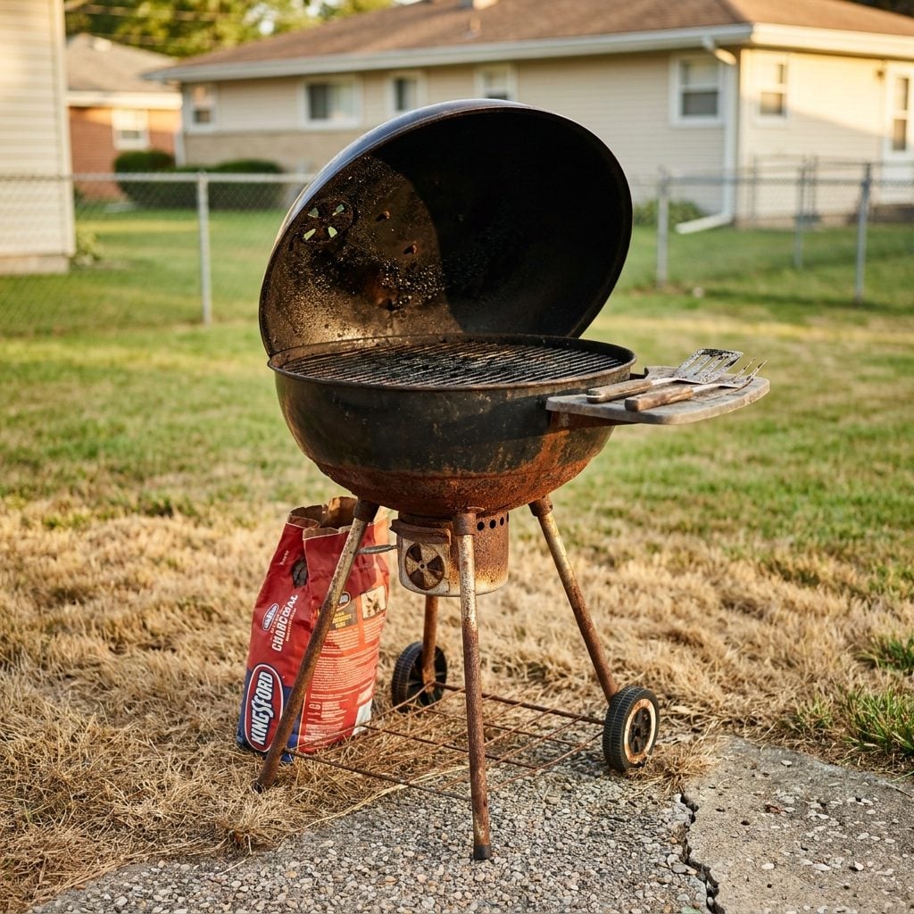The Rusty Charcoal Grill That Never Once Moved from Its Spot