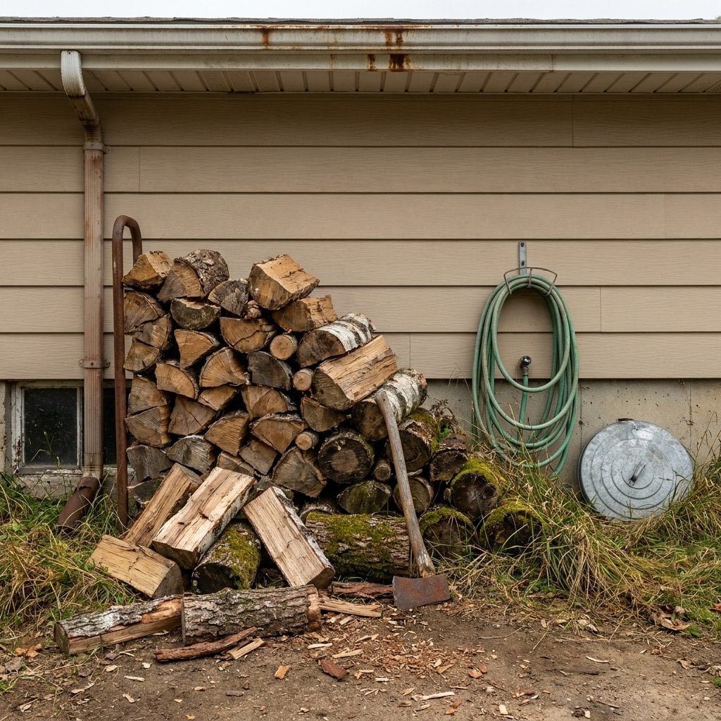 The Woodpile Stacked Against the Side of the House Like a Permanent Fixture
