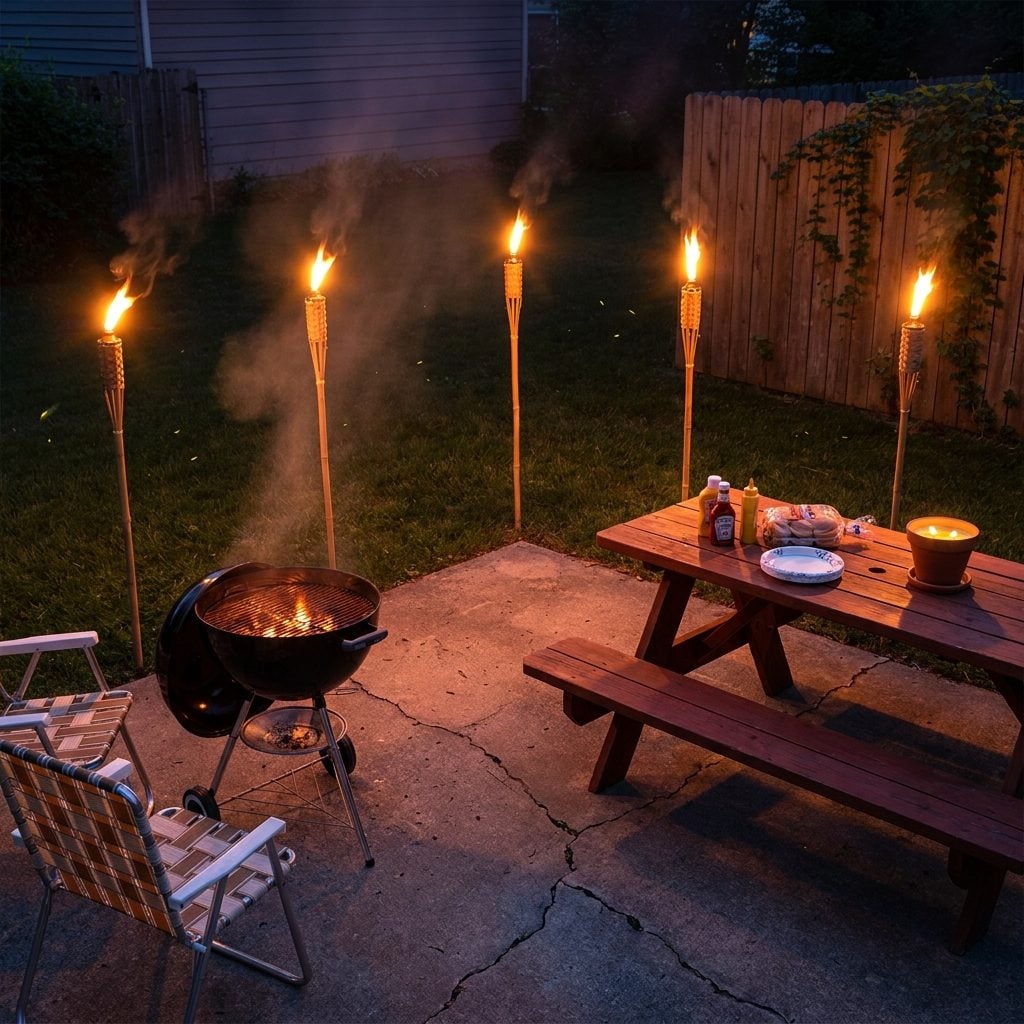 The Tiki Torch Perimeter That Made Every Cookout Feel Like a Budget Luau