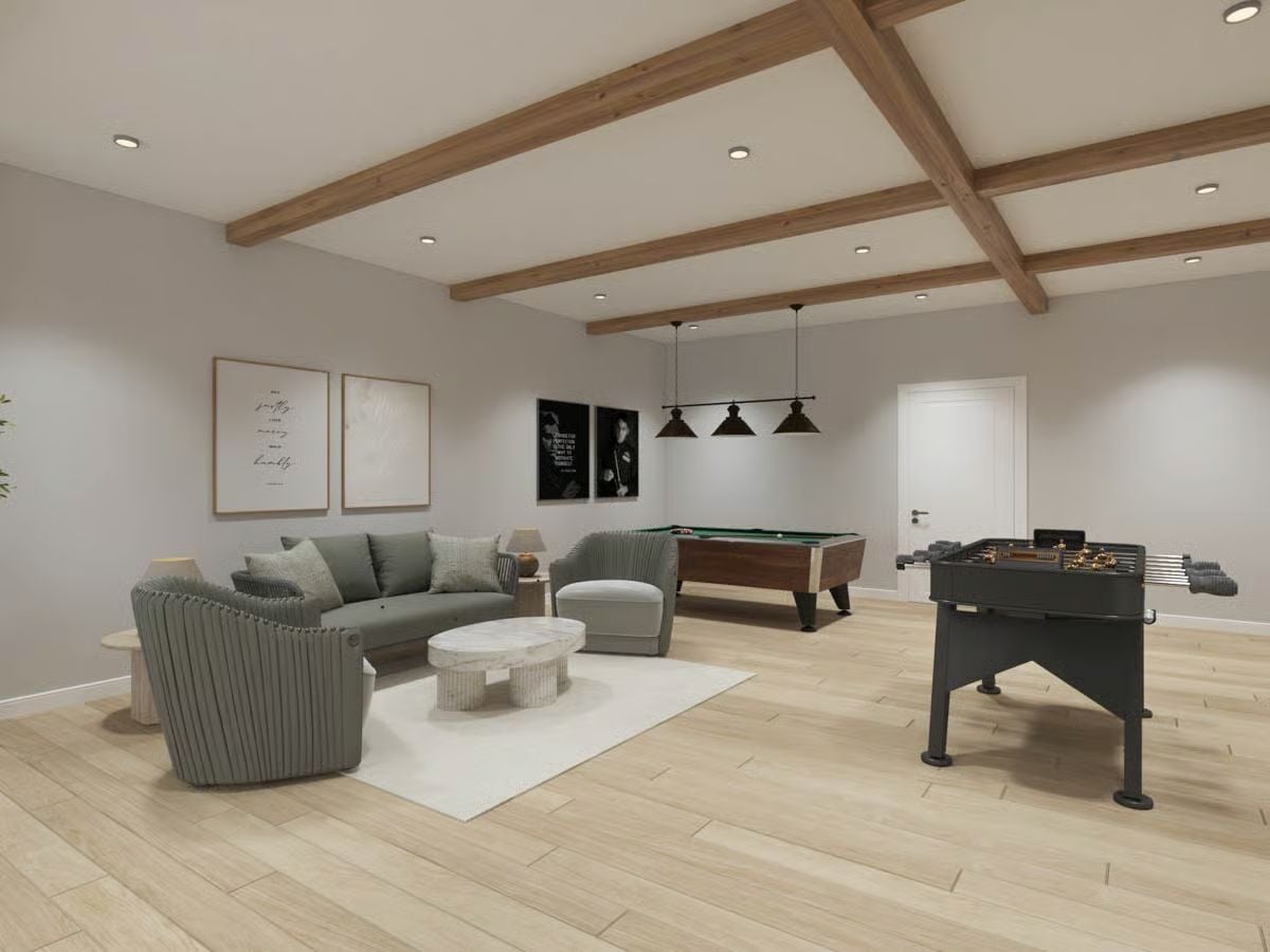 Foosball, Pool, and a Sofa That Actually Fits the Room