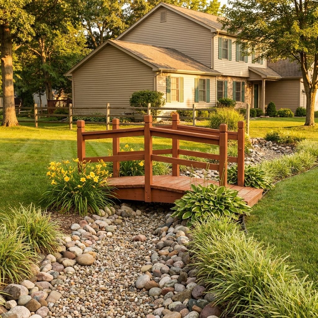A Small Decorative Bridge Over a Dry Creek Bed That Served Absolutely No Purpose