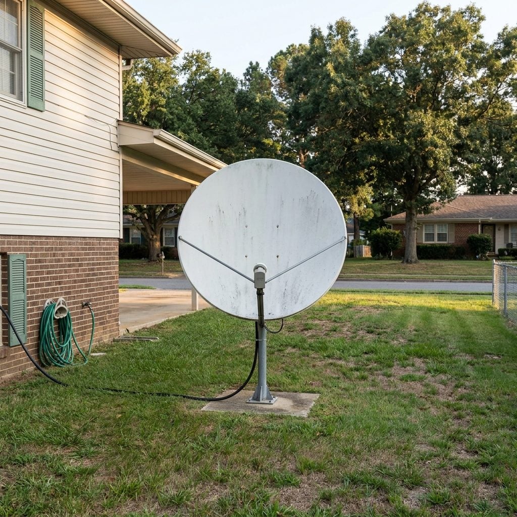 Large Satellite Dishes Planted in Yards Like Alien Communication Devices