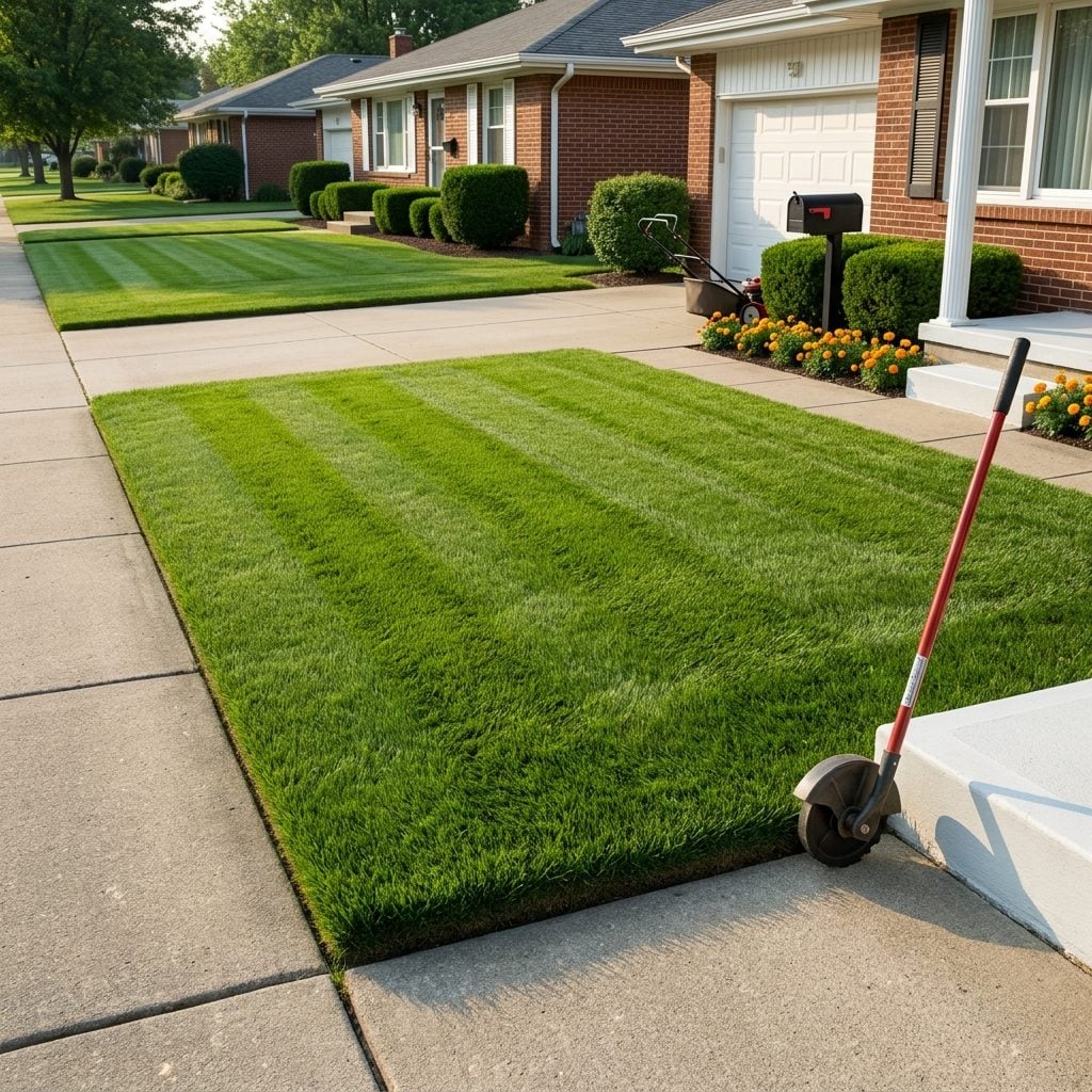 Perfectly Edged Lawns Maintained With Near-Competitive Seriousness