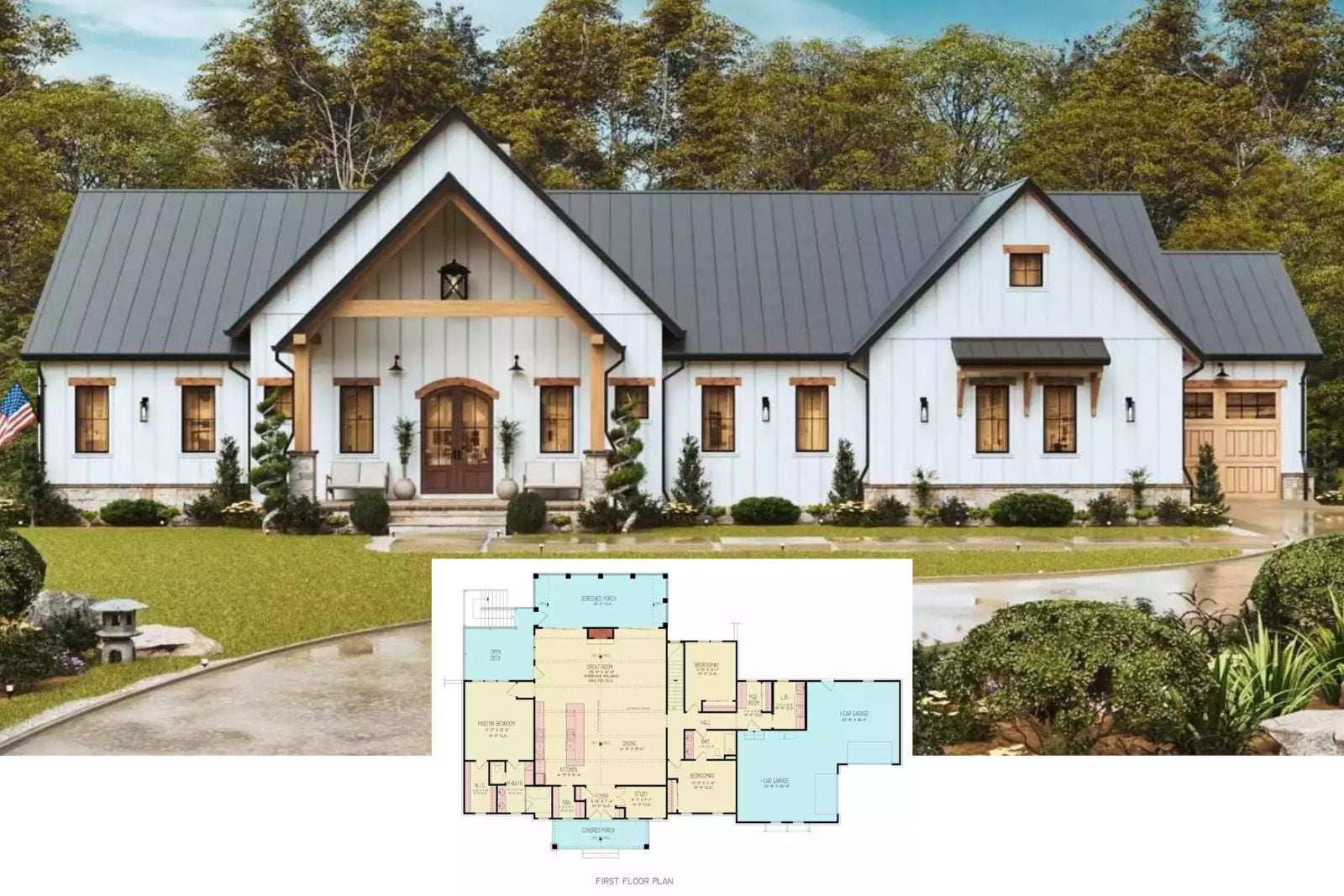 3-Bedroom Maple Creek Ranch with Screened Porch and Walkout Basement (Floor Plan)