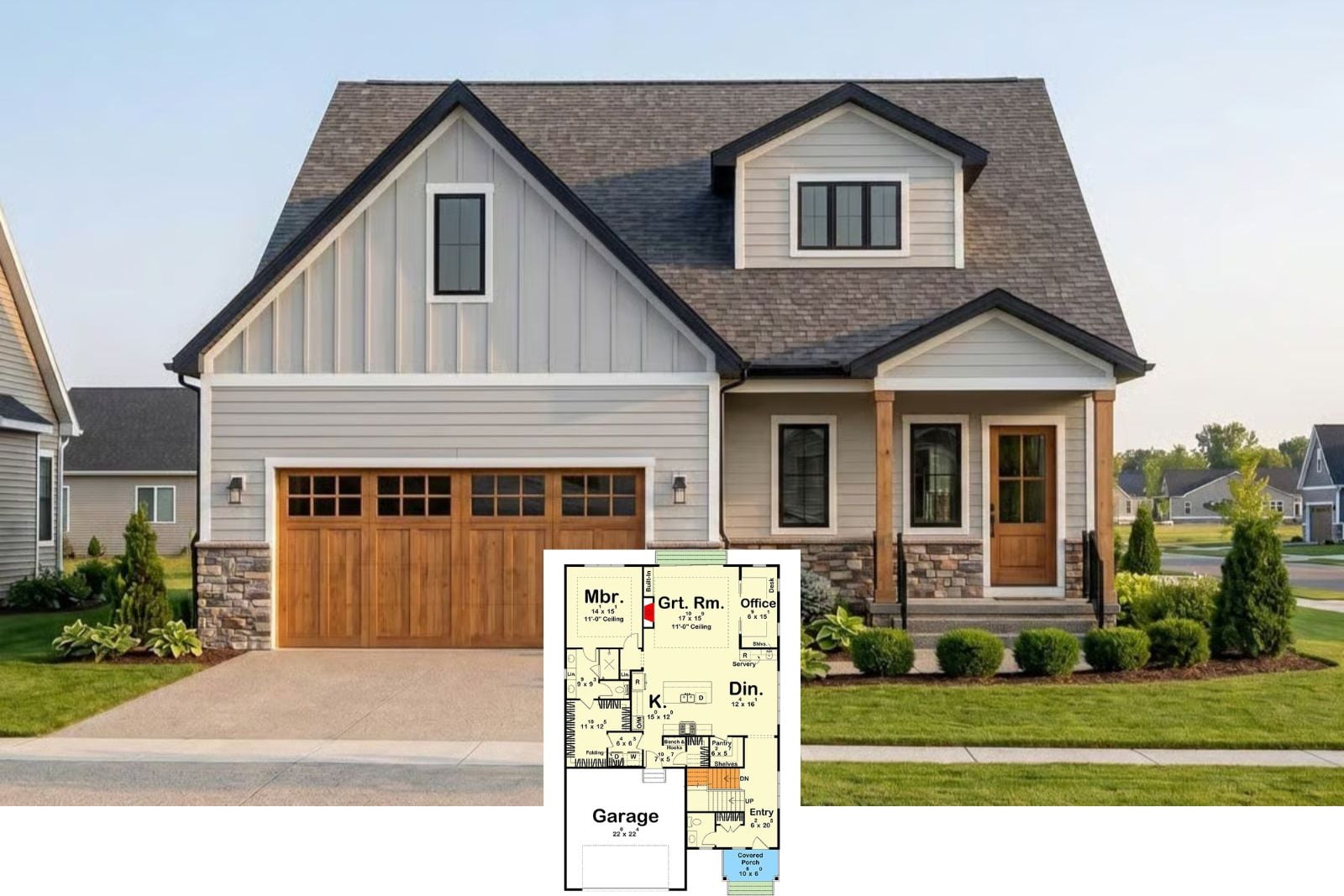 Millbrook 3-Bedroom Modern Farmhouse Floor Plan with Finished Basement Designed for Families with In-Laws Who Might Be Moving In Whether You Like It or Not