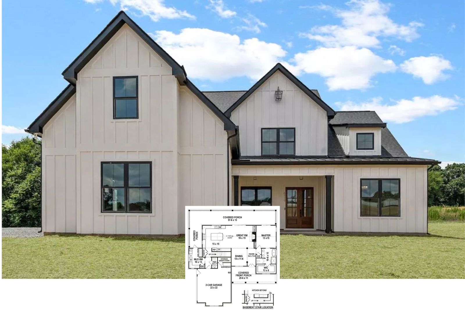 Robbins Hollow 3-Bedroom Modern Farmhouse with a Massive Rear Porch Designed for the Trend-Loving Family (Floor Plan)