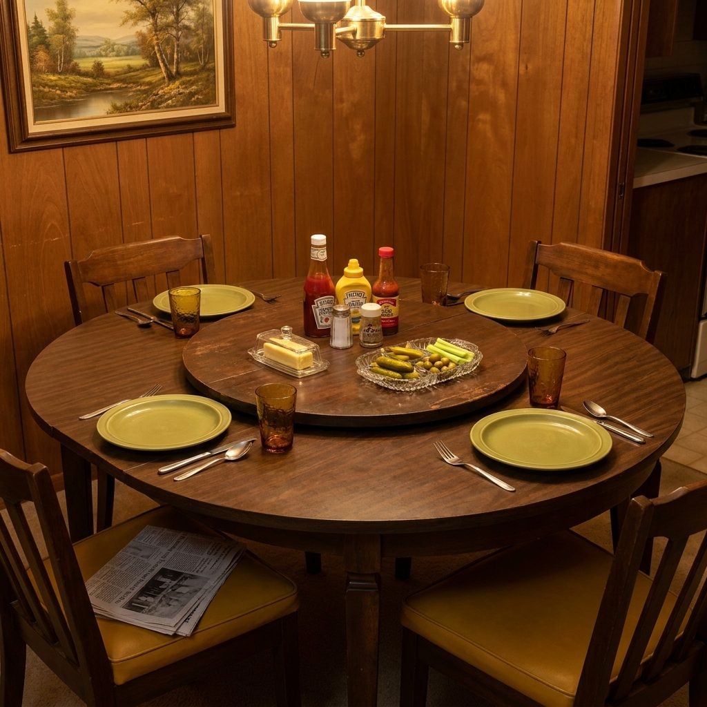The Lazy Susan That Turned Every Family Dinner Into a Game of Spin the Condiments