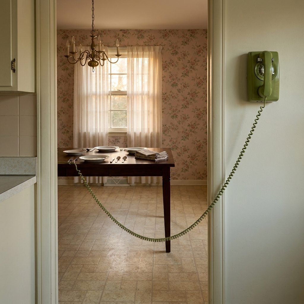 The Telephone on the Wall, Cord Stretched All the Way From the Kitchen So Mom Could Talk and Set the Table Simultaneously