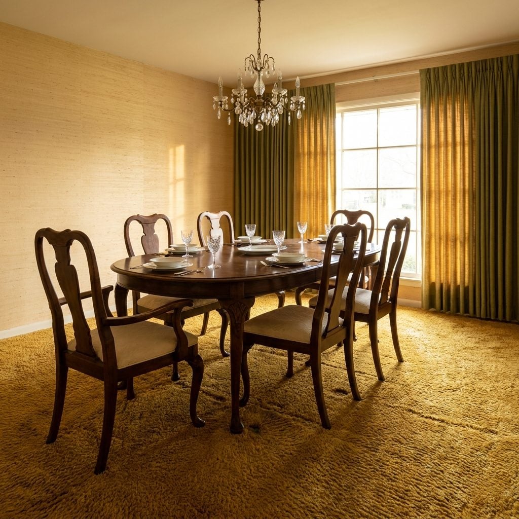The Carpet That Extended Right Into the Dining Room Because Apparently Spilled Gravy Wasn't a Concern