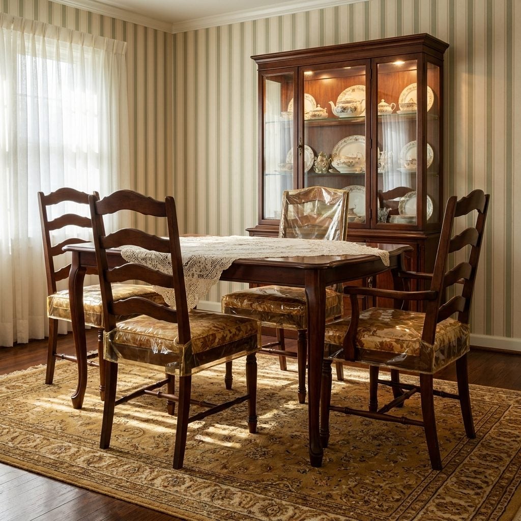 Plastic Slipcovers on the Dining Chairs That Crinkled Every Time You Shifted Your Weight