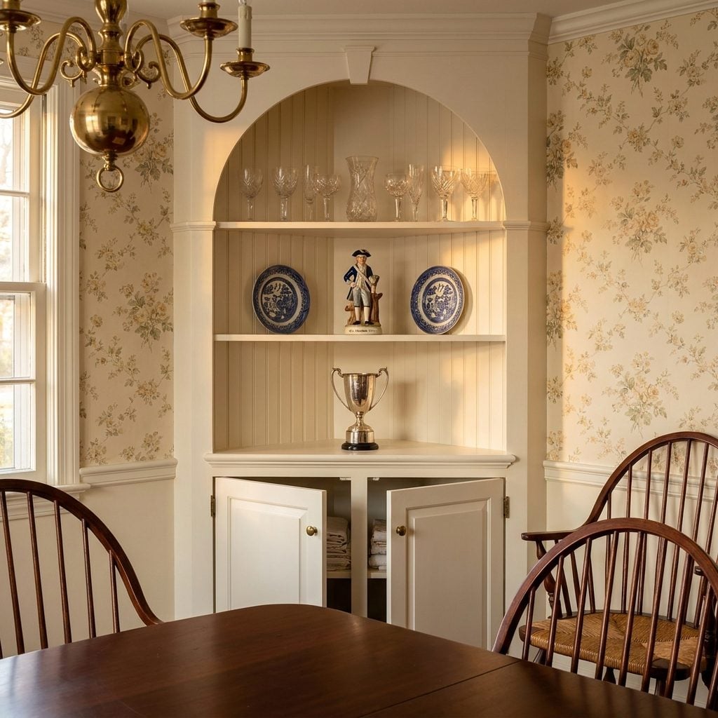 The Built-In Corner Hutch That Held Crystal, Commemorative Plates, and Family History