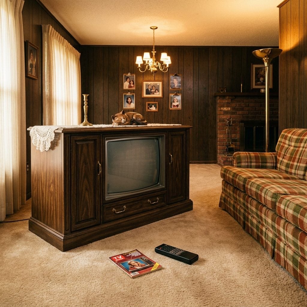 The Giant Wood Console TV That Was Basically a Family Shrine