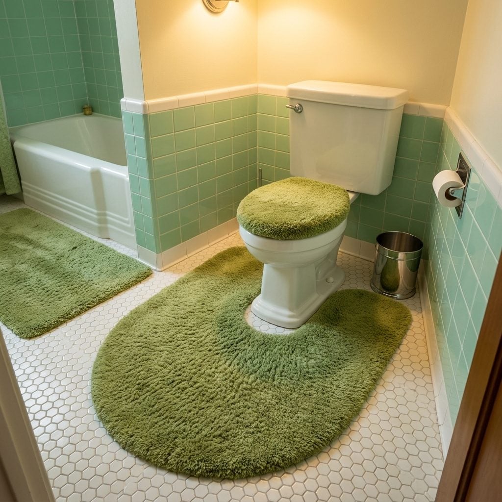 The Shag Rug Hugging the Toilet Base Like It Was Cold